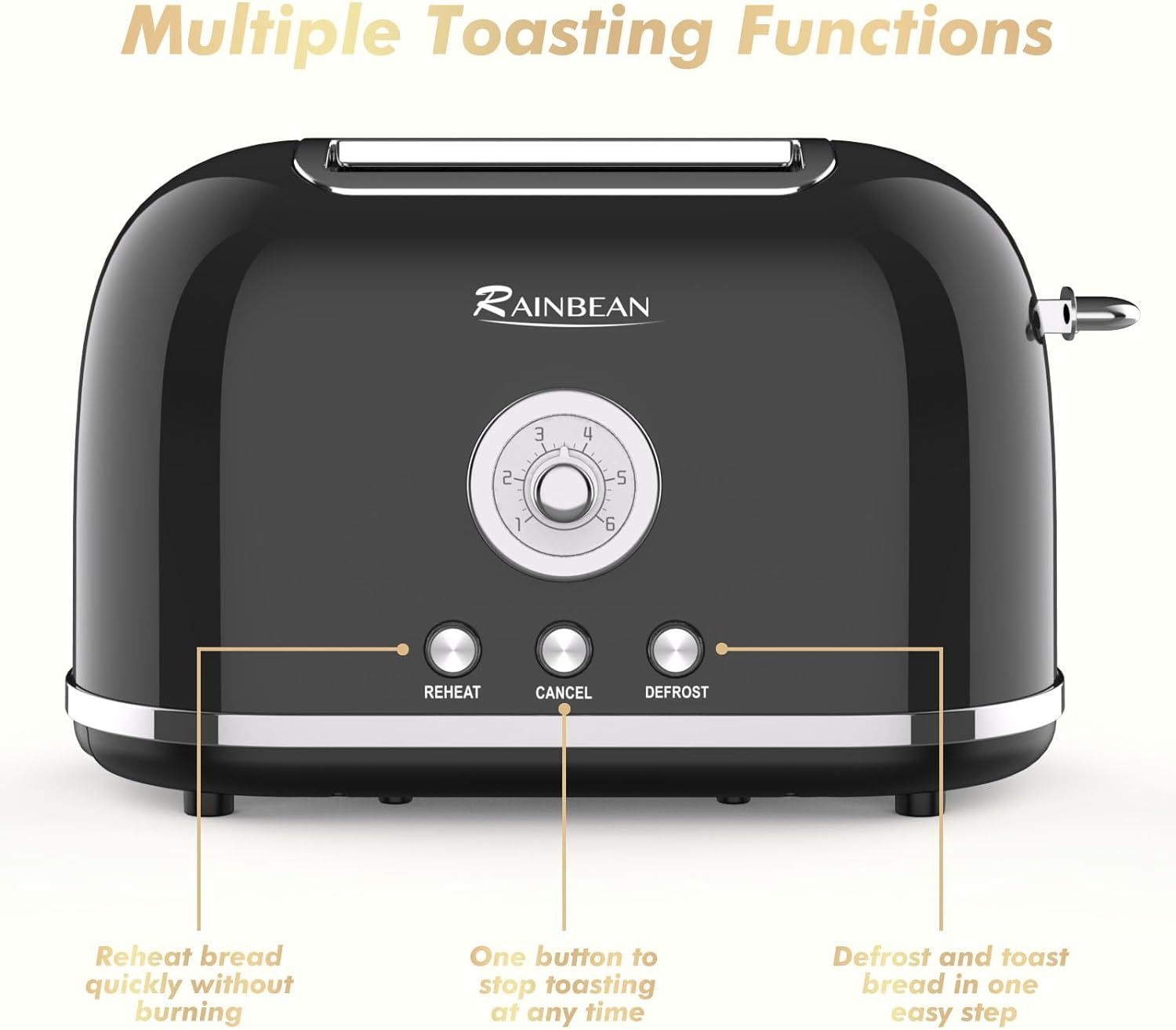 Toaster 2 Slice Retro Toaster Stainless Steel With 6 Bread Shade Settings And Bagel Cancel Defrost Reheat Function, Cute Bread Toaster With Extra Wide Slot And Removable Crumb Tray Heritage cosmetics and beauty care