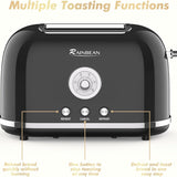 Toaster 2 Slice Retro Toaster Stainless Steel With 6 Bread Shade Settings And Bagel Cancel Defrost Reheat Function, Cute Bread Toaster With Extra Wide Slot And Removable Crumb Tray Heritage cosmetics and beauty care