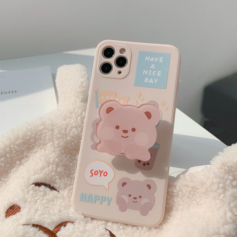 Fashion Cute Stand Cartoon Suitable For Frosted Silicone Phone Case Heritage cosmetics and beauty care