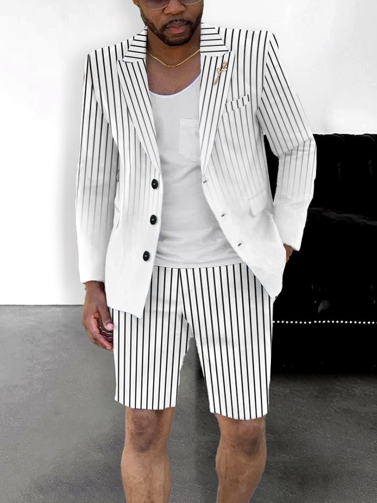 British Style Casual Gradient Color Suit Shorts Suit Men - Heritage cosmetics and beauty care