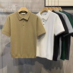 Ice Silk Breathable Lapels Polo Shirt Plaid Top Men's Clothing - Heritage cosmetics and beauty care