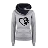 Women's Sweater Hoodie Pullover Cat's Paw Love Heart