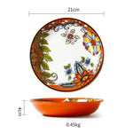 Ceramic Tableware Pastoral Style Home Plate Dinner Plate - Heritage cosmetics and beauty care