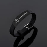 Black Stainless Steel Silicone Medical Alert ID Bracelet DIABETIC EPILEPSY SOS Bracelets - Heritage cosmetics and beauty care