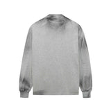 Retro Washed Distressed Fuzzy Letter Crew Neck Sweater For Men And Women