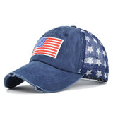 American Flag Embroidered Mesh Cap Embroidered Baseball Hat - Heritage cosmetics and beauty care