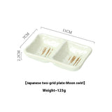 Ceramic Double-grid Korean-style Barbecue Seasoning Hot Pot Sauce Dipping Plates - Heritage cosmetics and beauty care