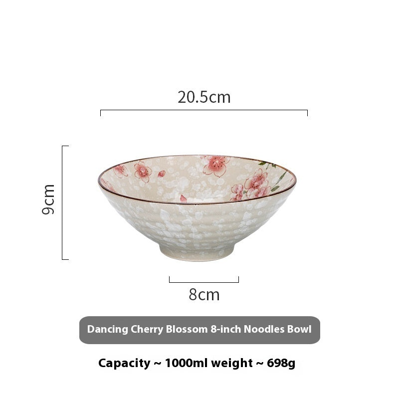 Tableware Ceramic Noodle Bowl Large Bamboo Hat Salad Bowl - Heritage cosmetics and beauty care