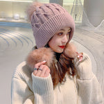 Women's Trendy Hats Sweet And Cute Three Balls Wool - Heritage cosmetics and beauty care