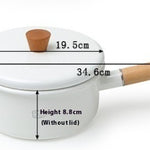 Enamel Enamel Soup Pot Non-stick Double Mouth Wooden Handle - Heritage cosmetics and beauty care