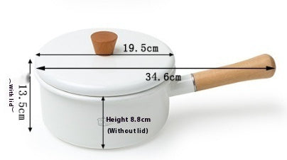 Enamel Enamel Soup Pot Non-stick Double Mouth Wooden Handle - Heritage cosmetics and beauty care