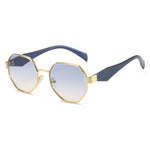 New Polygonal Sunglasses Wide Leg Metal Large Rim Sunglasses Women - Heritage cosmetics and beauty care