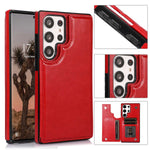 Solid Color Double Buckle Crazy Horse Pattern Leather Phone Case Heritage cosmetics and beauty care