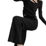 Women's High Waist Slimming Soft Knitted Trousers - Heritage cosmetics and beauty care