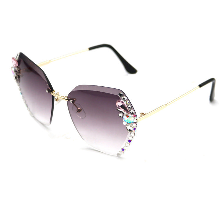 Women's Rhinestone Frameless Sunglasses - Heritage cosmetics and beauty care