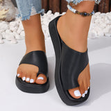 Thick-soled Clip Toe Flat Slippers Outdoor Summer Casual Solid Color Slides Shoes For Women Heritage cosmetics and beauty care