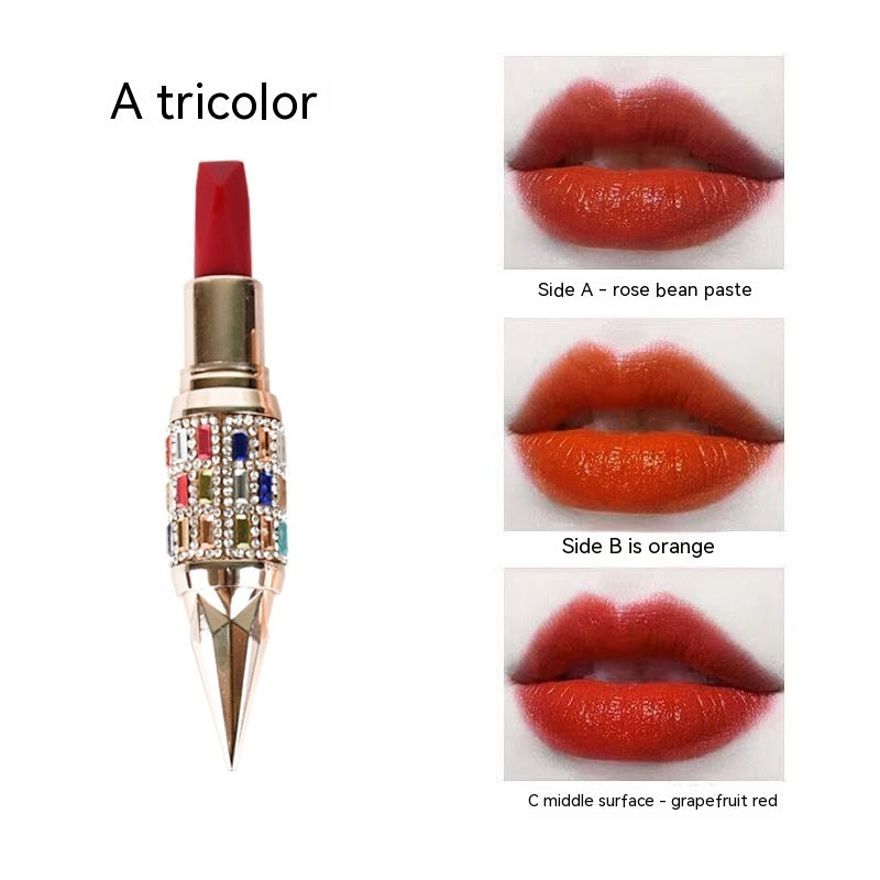 Queen Truncheon Three-color Lipstick Matte Finish Moisturizing Lipstick - Heritage cosmetics and beauty care