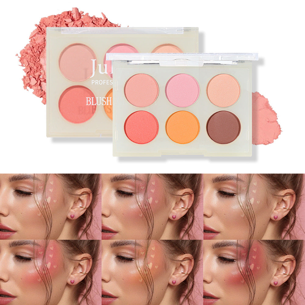 Beauty Matte Rouge Blush Repair Three-dimensional Eye Shadow Six-color Integrated - Heritage cosmetics and beauty care