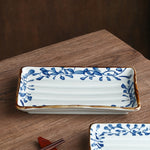 Ceramic Horizontal Pattern Sushi Kebabs Long Plate Restaurant Commercial Side Dish Tableware - Heritage cosmetics and beauty care