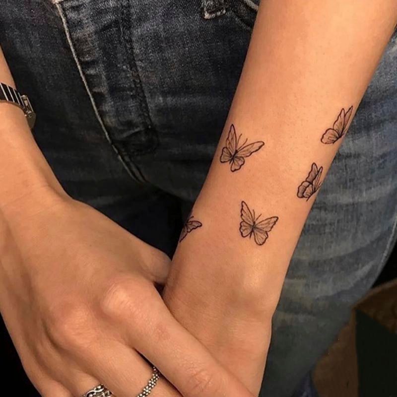 Waterproof Temporary Tattoo Sticker Small Butterfly Body Art Fake Tattoo Flash Tattoo Clavicle Female - Heritage cosmetics and beauty care