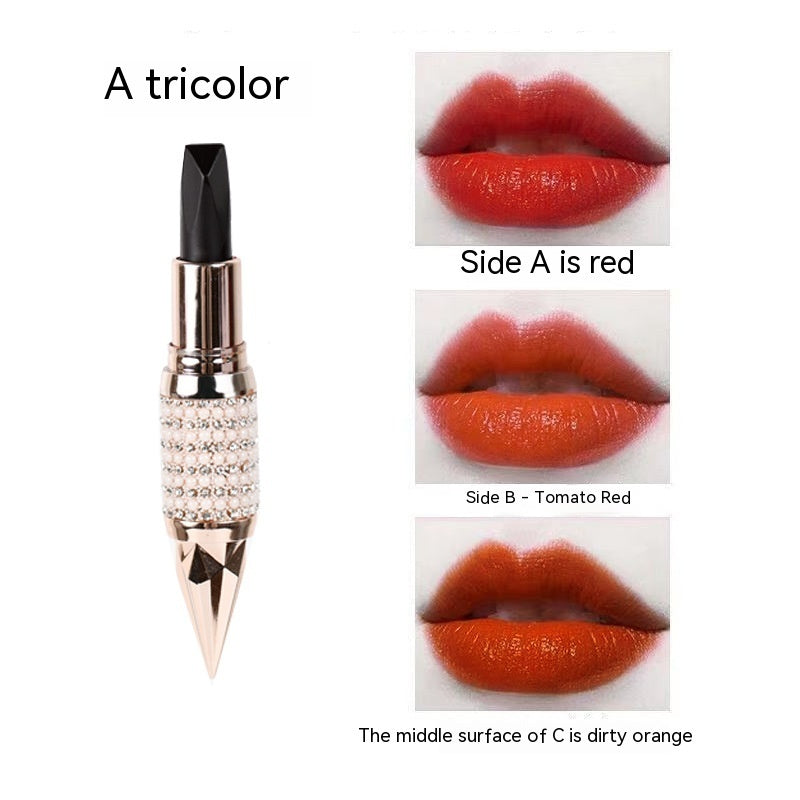 Queen Truncheon Three-color Lipstick Matte Finish Moisturizing Lipstick - Heritage cosmetics and beauty care