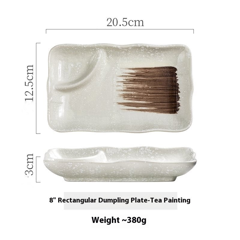 Rectangular Dumpling Plate Simple Cake Snack Dim Sum Plate - Heritage cosmetics and beauty care