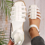 Women's Flat-heeled Closed-toe Hollow Retro Woven Fisherman Sandals Heritage cosmetics and beauty care