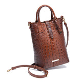 Women's Retro Multi-color Concave-convex Crocodile Pattern Shoulder Bag Heritage cosmetics and beauty care