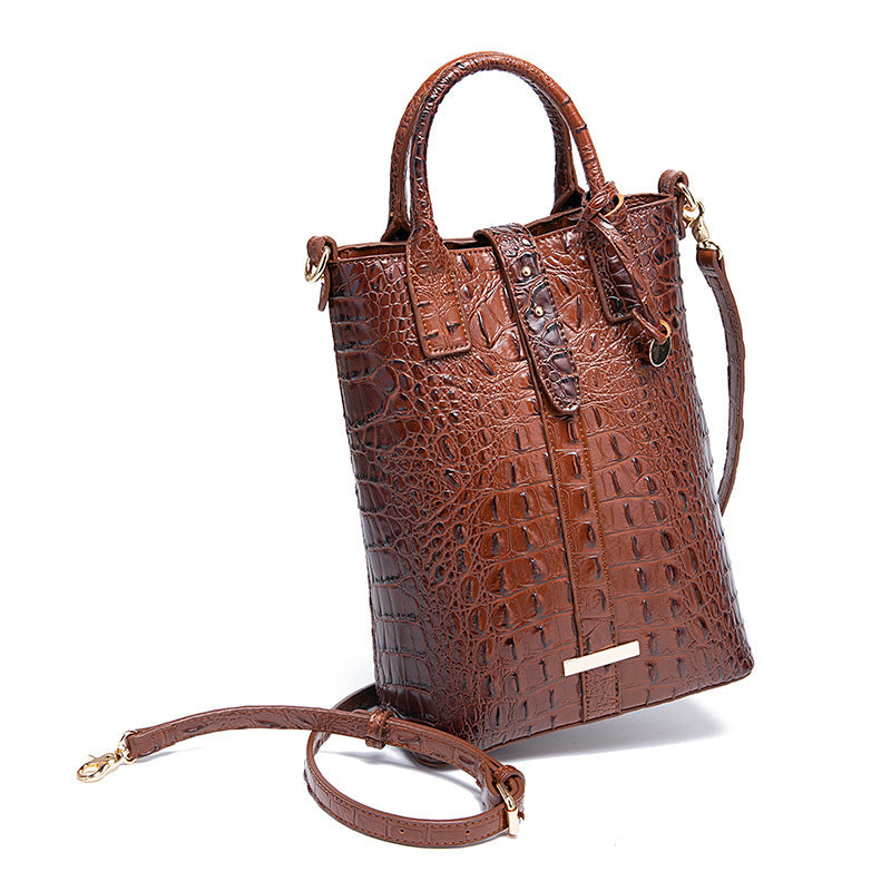 Women's Retro Multi-color Concave-convex Crocodile Pattern Shoulder Bag Heritage cosmetics and beauty care