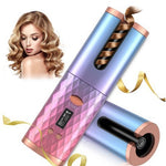 Rechargeable Automatic Hair Curler Women Portable Hair Curling Iron LCD Display Ceramic Curly Rotating Curling Wave Styer - Heritage cosmetics and beauty care