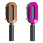 Self Cleaning Hair Brush For Women One-key Cleaning Hair Loss Airbag Massage Scalp Comb Anti-Static Hairbrush - Heritage cosmetics and beauty care