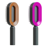 Self Cleaning Hair Brush For Women One-key Cleaning Hair Loss Airbag Massage Scalp Comb Anti-Static Hairbrush - Heritage cosmetics and beauty care