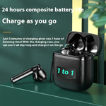 Bluetooth Headset 50 Leather Pattern Digital Display Stereo Earphone Heritage cosmetics and beauty care