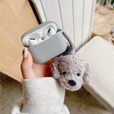 Applicable Solid Color Earphone Cover Wireless Bluetooth Soft Shell Cartoon Puppy Pendant Heritage cosmetics and beauty care