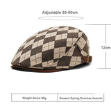 Retro Plaid Short Brim Advance Hats British Casual Painter Hat - Heritage cosmetics and beauty care