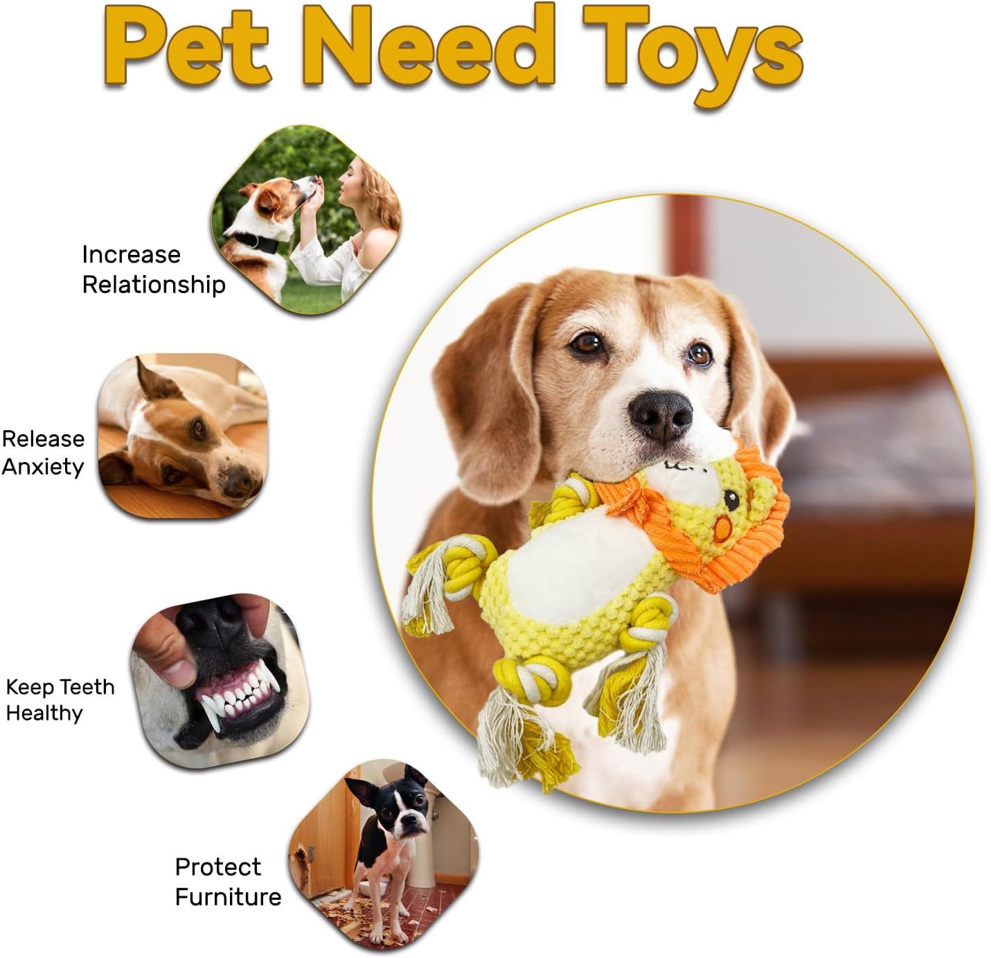 Stuffed Squeaky Dog Toys Plush Toys Assortment Value Bundle Puppy Pet Squeak Toy For Medium Large Dogs - Heritage cosmetics and beauty care