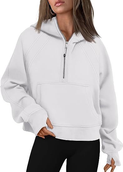 Zipper Hoodies Sweatshirts With Pocket Loose Sport Tops Long Sleeve Pullover Sweaters Winter Fall Outfits Women Clothing - Heritage cosmetics and beauty care