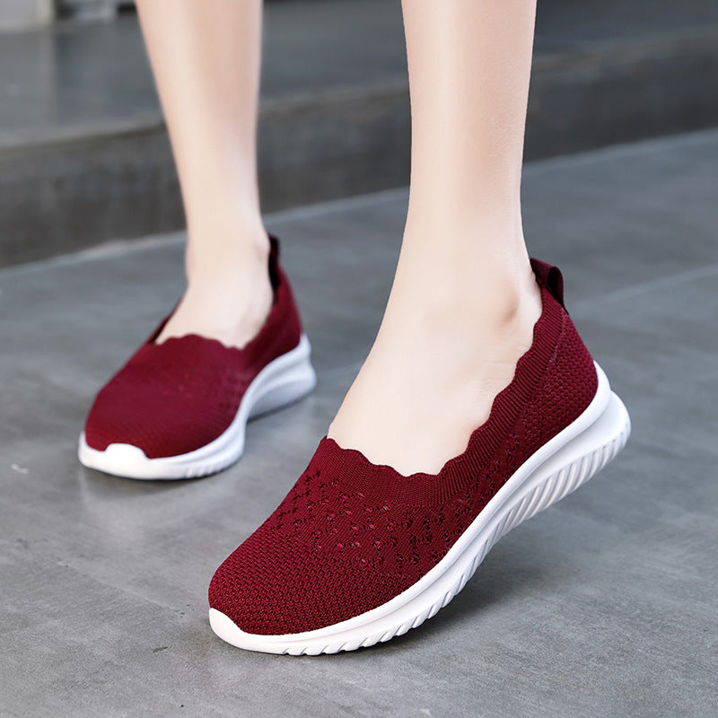 Product information:
 
 Pattern: solid color
 
 Lining material: Flyknit
 
 Applicable sports: Universal
 
 Color: purplish red, black, light gray, pink, all black, 