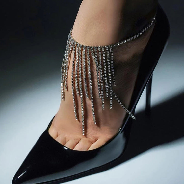 Sparkling Full Diamond Heels Fringe Anklet - Heritage cosmetics and beauty care