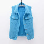 Multi-Color Selection Denim Vest Women's Slim Sleeveless Jacket - Heritage cosmetics and beauty care