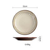 Ceramic Plate Flat Plate Creative Dish Plate Japanese Vintage Tableware - Heritage cosmetics and beauty care