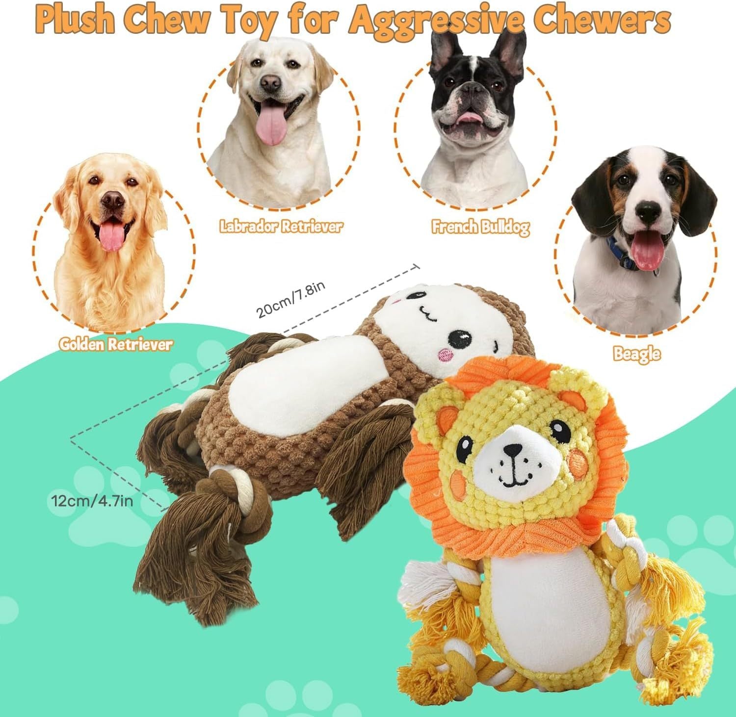 Stuffed Squeaky Dog Toys Plush Toys Assortment Value Bundle Puppy Pet Squeak Toy For Medium Large Dogs - Heritage cosmetics and beauty care