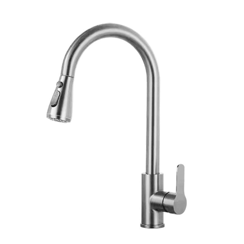 304 Stainless Steel Gun Gray Faucet Large Single Sink Kitchen Vegetable Basin Sink Suit Flying Rain Waterfall Faucet - Heritage cosmetics and beauty care