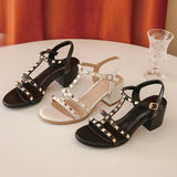 Women's Leather Buckle Sandals - Heritage cosmetics and beauty care