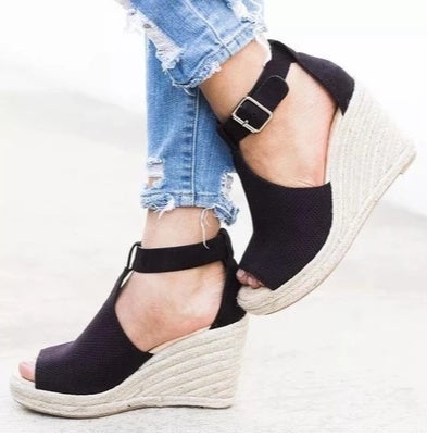 Straw wedge sandals - Heritage cosmetics and beauty care