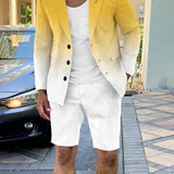 British Style Casual Gradient Color Suit Shorts Suit Men - Heritage cosmetics and beauty care