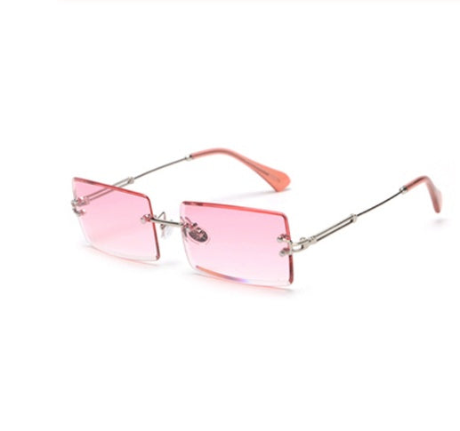 Rimless Rectangle Sunglasses Square Fashion Hip-hop Sunglasses Tide Ins Retro Street Beat Cut Edge Sunglasses - Heritage cosmetics and beauty care