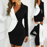 Fashion Suit Women Blazer Dress Turn Down Neck Long Sleeve - Heritage cosmetics and beauty care