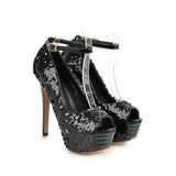 Super high heel sequined high heels - Heritage cosmetics and beauty care