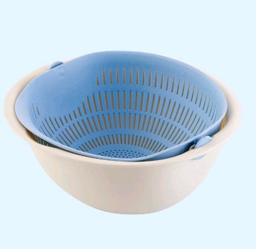 Portable detachable double-layer hollow fruit and vegetable cleaning drain basket Washed rice noodles